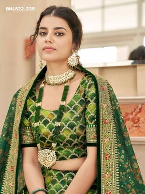 green art silk embroidered lehenga choli 3