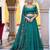 sea green silk blend plain lehenga choli