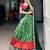 green silk blend printed Traditional lehenga choli