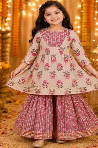 Floral anarkali suit set