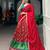 red silk blend printed Traditional lehenga choli