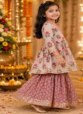 Floral anarkali suit set 3