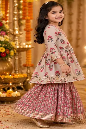 Floral anarkali suit set