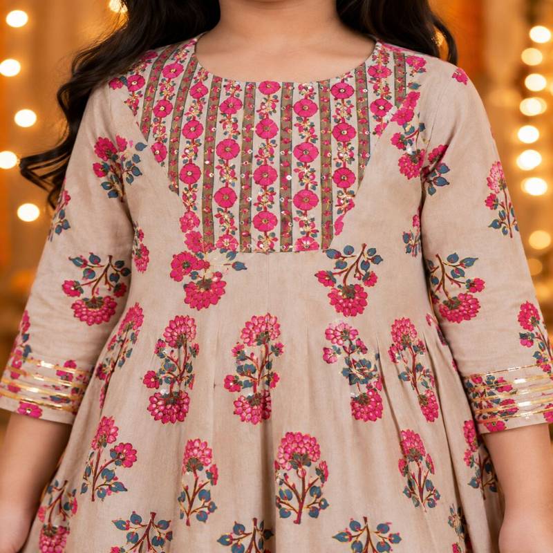 Floral anarkali suit set