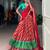 red silk blend printed Traditional lehenga choli