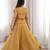 mustard silk blend plain lehenga choli