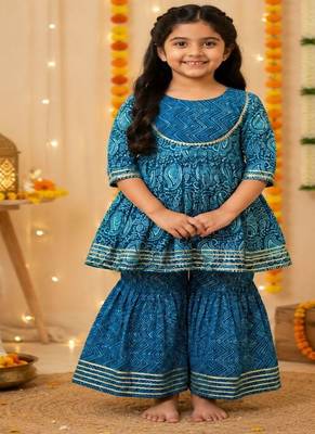 Block print anarkali set 1