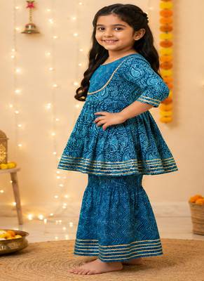 Block print anarkali set 3