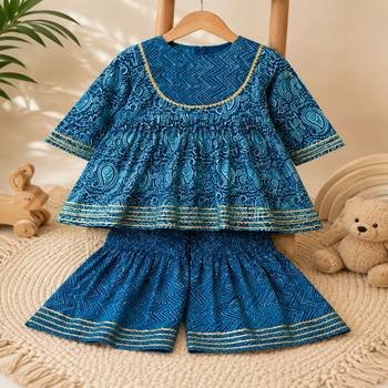 Block print anarkali set 4
