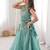 sky blue silk blend plain lehenga choli