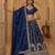 Dark Blue Silk Blend Embroidered Wedding Lehenga Choli Set