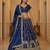 Dark Blue Silk Blend Embroidered Wedding Lehenga Choli Set