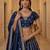 Dark Blue Silk Blend Embroidered Wedding Lehenga Choli Set