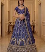 Light Purple Silk Blend Embroidered Festive Lehenga Choli Set