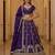 Dark Purple Silk Blend Embroidered Party Wear Lehenga Choli Set