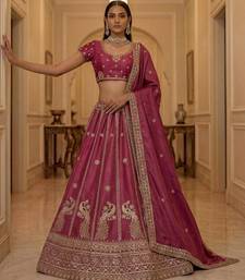 Pink Silk Blend Embroidered Designer Lehenga Choli Set