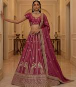 Pink Silk Blend Embroidered Designer Lehenga Choli Set