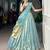 Blue Shimmer Woven Traditional Party Wear Lehenga Choli Set
