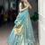 Blue Shimmer Woven Traditional Party Wear Lehenga Choli Set