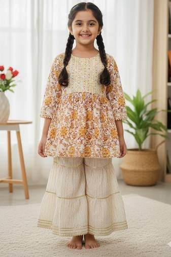 Screen print anarkali suit