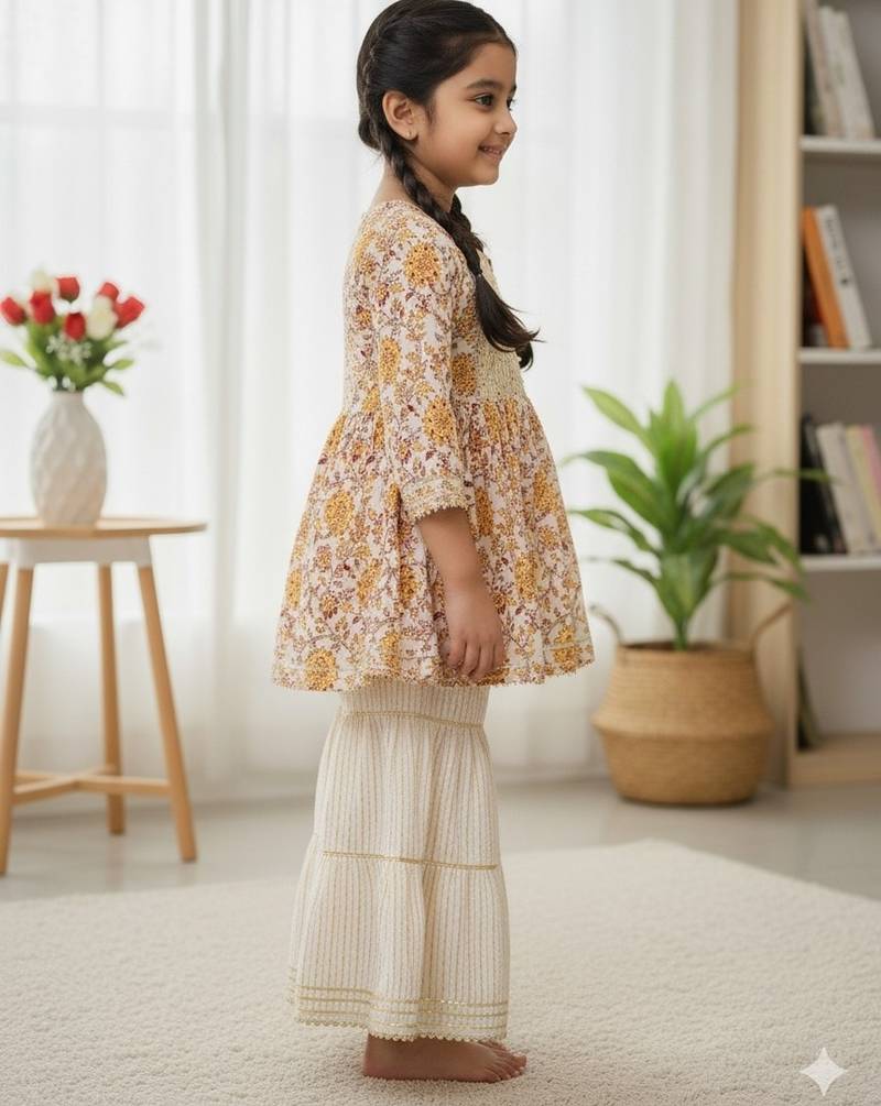 Screen print anarkali suit