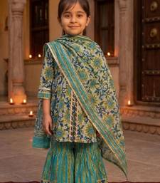 Aqua abstract anarkali suit set