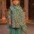 Aqua abstract anarkali suit set