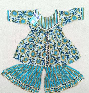 Aqua abstract anarkali suit set 2