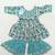 Aqua abstract anarkali suit set