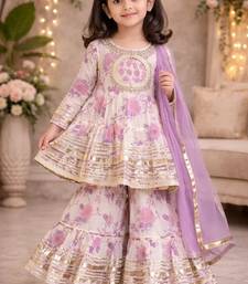 Lavender rose anarkali set
