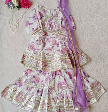 Lavender rose anarkali set 2