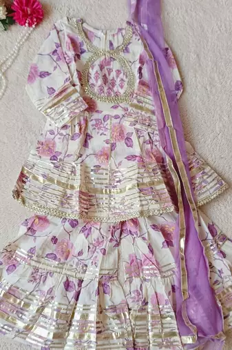 Lavender rose anarkali set