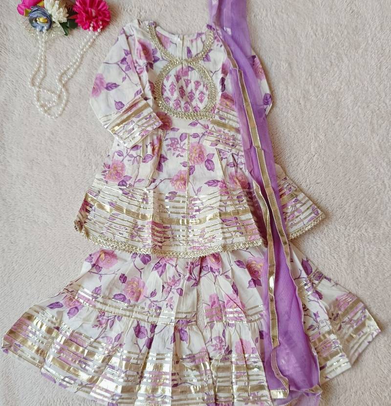 Lavender rose anarkali set