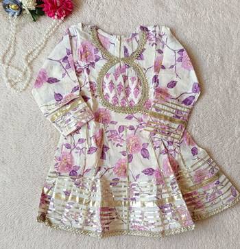 Lavender rose anarkali set 3