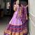 Lavender Silk Blend Printed Designer Party Wear Lehenga Choli Set