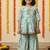 Tea green floral anarkali set