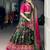 Green Silk Blend Printed Festive Party Wear Lehenga Choli Set