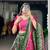 Green Silk Blend Printed Festive Party Wear Lehenga Choli Set