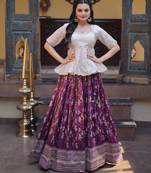 Purple Viscose Embroidered Traditional Party Wear Lehenga Choli Set