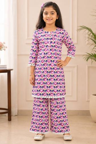 floral girls palazzo set