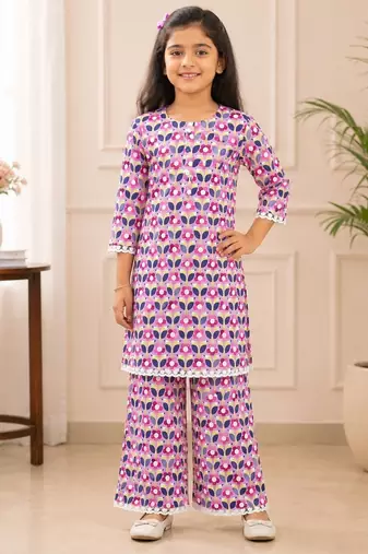 floral girls palazzo set