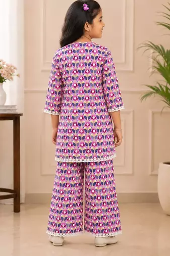 floral girls palazzo set