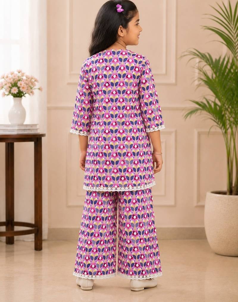 floral girls palazzo set