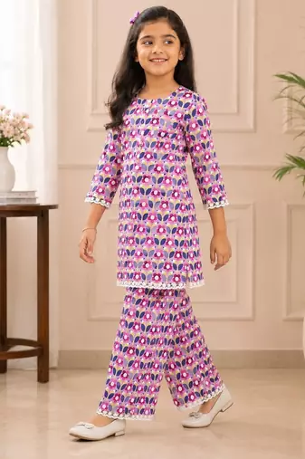 floral girls palazzo set