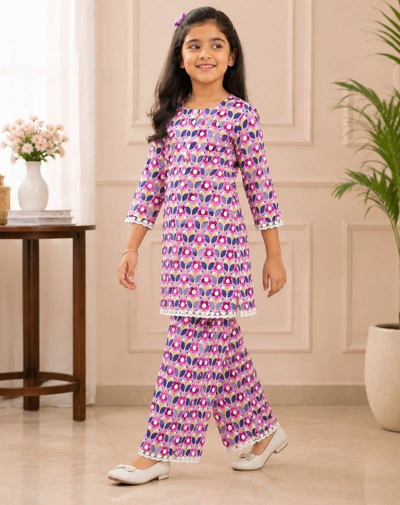 floral girls palazzo set
