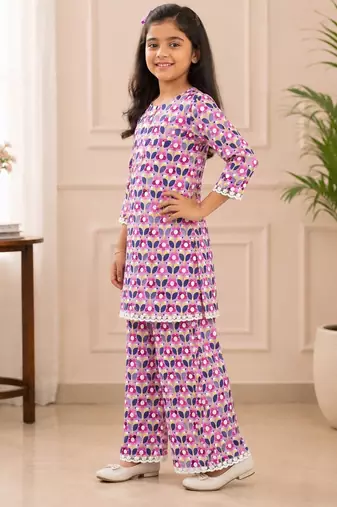 floral girls palazzo set