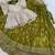 Parrot Green Viscose Embroidered Festive Sangeet Lehenga Choli Set