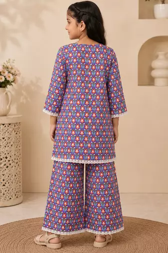 Purple girls palazzo set