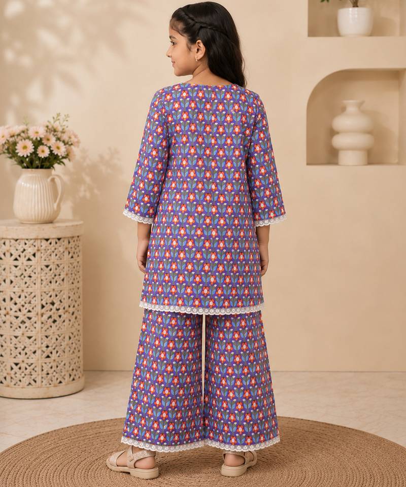 Purple girls palazzo set