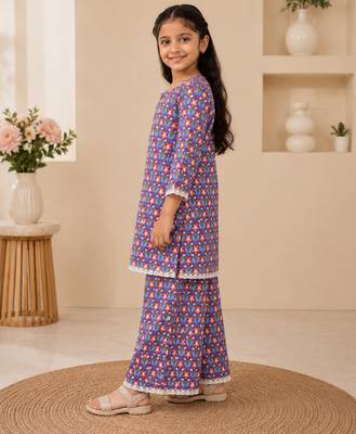 Purple girls palazzo set 4
